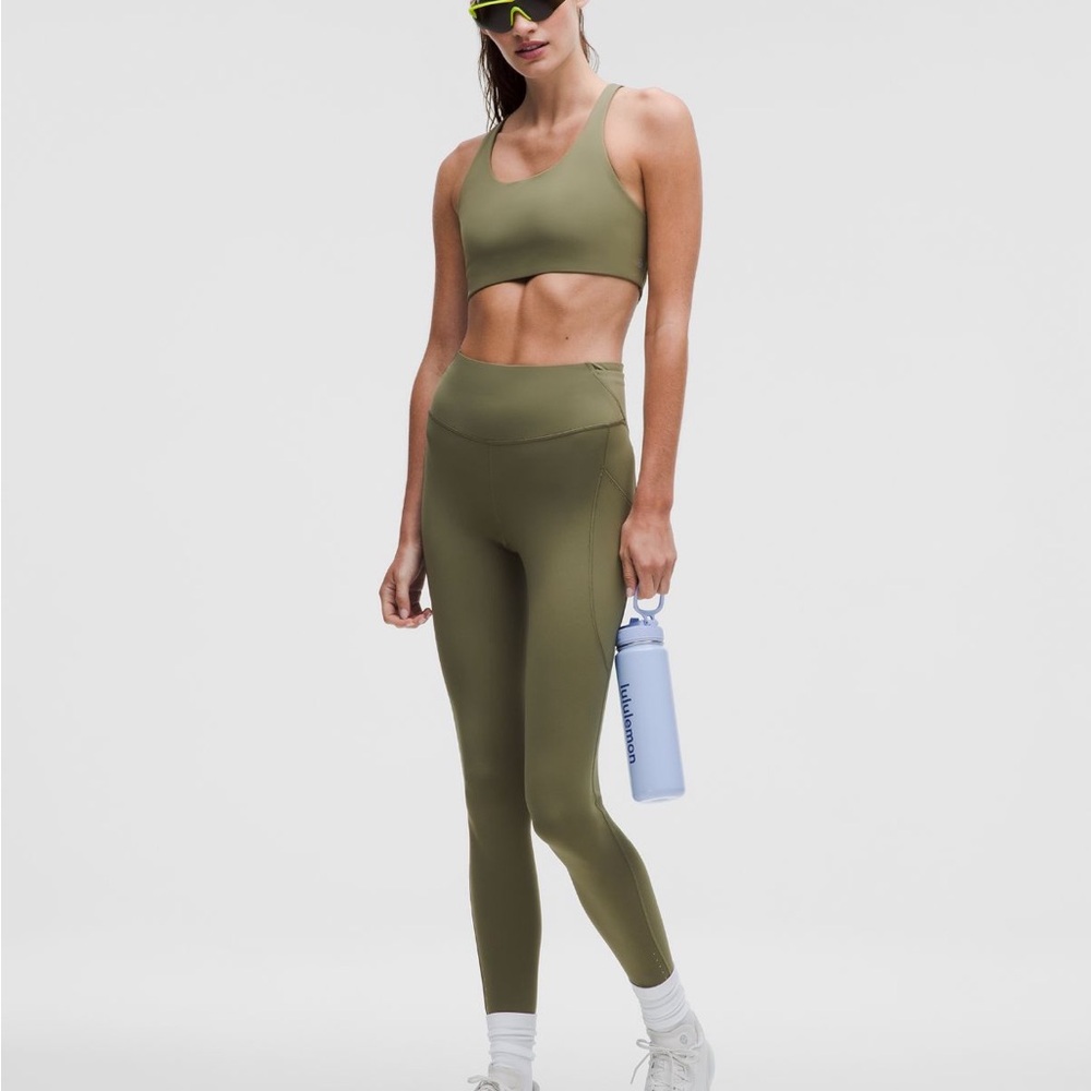 Lululemon large Olive Green Sports Bra medium support - Picture 2 of 4